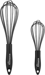 NileHome Silicone Whisk Set 8" 10" Kitchen Whisk Kitchen Wisk Wire Whisks by NileHome