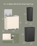 Lovewind Dual Trash and Recycling Bins - Image 2