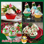 SANNIX 450Pcs Foil Cupcake Liners Christmas Metallic Cupcake Liners - Image 5