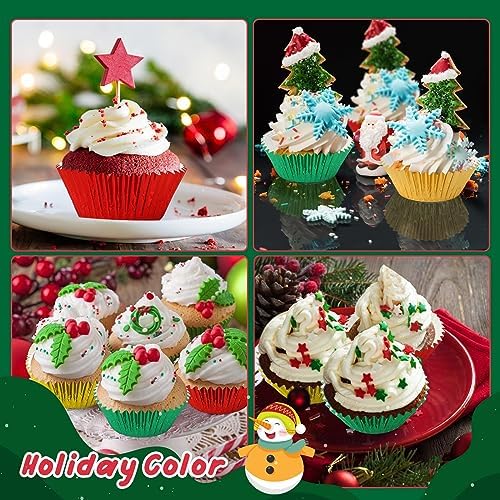 SANNIX 450Pcs Foil Cupcake Liners Christmas Metallic Cupcake Liners - Image 5