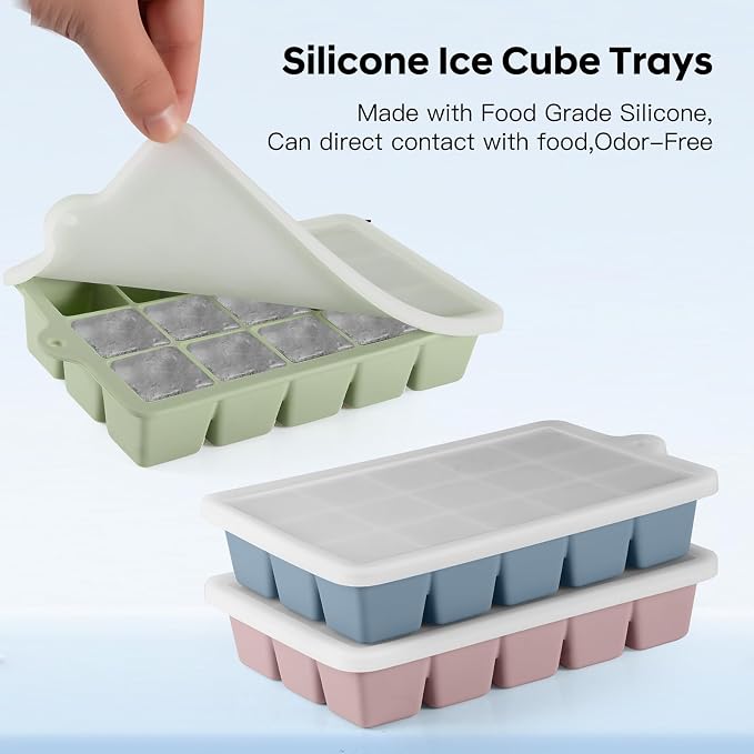 Silicone Ice Cube Tray 2 Pack, HANCELANT Ice Cube Mold, Ice Trays - Image 5