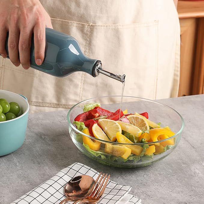 Sweejar Large Ceramic Olive Oil Dispenser Bottle, Opaque Oil Cruet Protects to - Image 4