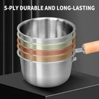 Saucepan with Lid, 1.5QT Uncoated Stainless Steel Sauce Pan with Staly-Cool - Image 4