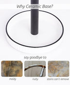 VROOMIUM Black Paper Towel Holder Countertop, Ceramic Base Easy-to-Clean - Image 2