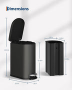 GarveeHome 13 Gal & 2.6 Gal Trash Can Combo Set, Kitchen Trash Can and Bathroom - Image 8