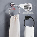 2pcs Matte Black Toilet Paper Holder and Towel Ring Set, Stainless Steel Hand - Image 2