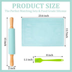 3Pcs Silicone Rolling Pin for Baking Sets, 15Inch Pastry Dough Roller - Image 2