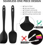 HOTEC 600℉ Heat Resistant BPA-Free Silicone Rubber Spatula Set, Kitchen Cooking - Image 5
