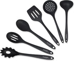 Culinary Couture Black Silicone Kitchen Utensils Set of 6, Non-Stick by CulinaryCouture