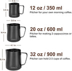 Milk Frothing Pitcher, 20oz Stainless Steel Milk Frother Cup Steaming Pitcher - Image 3