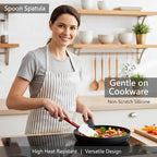 Commercial Spoonula Rubber Spatula Set 2, High Heat Spatula Spoon 16 Inches - Image 2