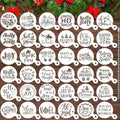 JULBEAR 36Pcs Christmas Stencils Reusable Cookie Cake Coffee Baking Molds by JULBEAR