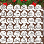 JULBEAR 36Pcs Christmas Stencils Reusable Cookie Cake Coffee Baking Molds by JULBEAR
