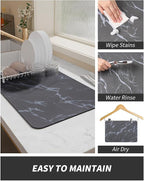 AMOAMI-Coffee Mat Hide Stain Rubber Backed Absorbent Dish Drying Mat - Image 4
