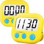2 Pack Digital Kitchen Timer for Cooking Big Digits Loud Alarm Magnetic Backing by AOUCE