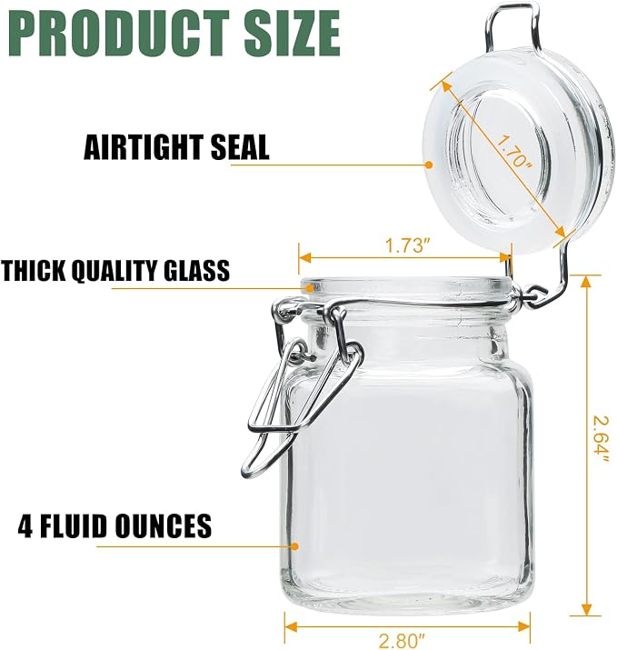 Brajttt 4 oz Spice Jars with Labels, 25 Pack Small Glass Jars with Lids - Image 3