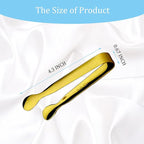 15PCS Mini Tongs for Serving, Metal Tong Stainless Steel Gold Tongs, 4.25Inch - Image 2