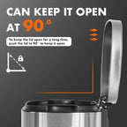 FDW | 8 Gallon Trash Can with Lid | Stainless Steel | Fingerprint Proof | Made - Image 2