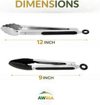 Silicone Tongs for Cooking Heat Resistant Kitchen Tongs Stainless Steel Cooking - Image 2