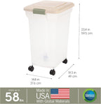 IRIS USA Dog Food Storage Container 58 lbs, Attachable Wheels, - Image 3