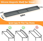 Magnetic Stove Shelf for Back of Stove, 30 Inch Silicone Stove Top Spice Rack - Image 2