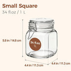 ComSaf 3-Pack Square Glass Coffee Canisters - Image 4