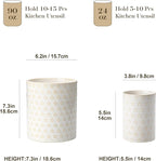 MALACASA LYDIA Ceramic Utensil Holders, 7.3"+5.5" Kitchen Utensil Crock Set - Image 2