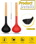 Pack of 2 Soup Ladle, Silicone Ladle Spoon - Image 3