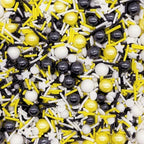Yellow & Black & White Sprinkles Mix Size Pearls Bumble Bee Themed Cake Decorations Cupcake Toppers Perfect for Wedding Valentine Supplies 4.58OZ - Image 2