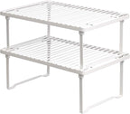 Amazon Basics Space-Saving Stackable Metal Kitchen Cabinet Organizer Shelves by AmazonBasics