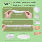 100Pcs Extra Large Plastic Bowl Covers Fits 6-13 Inch Bowls, Elastic Reusable - Image 3