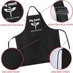 Rosoz Funny BBQ Black Chef Aprons - Image 3