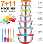 CHAREADA Mixing Bowls with Airtight Lids, Size 4.5, 0.7 qt, Fit - Image 4