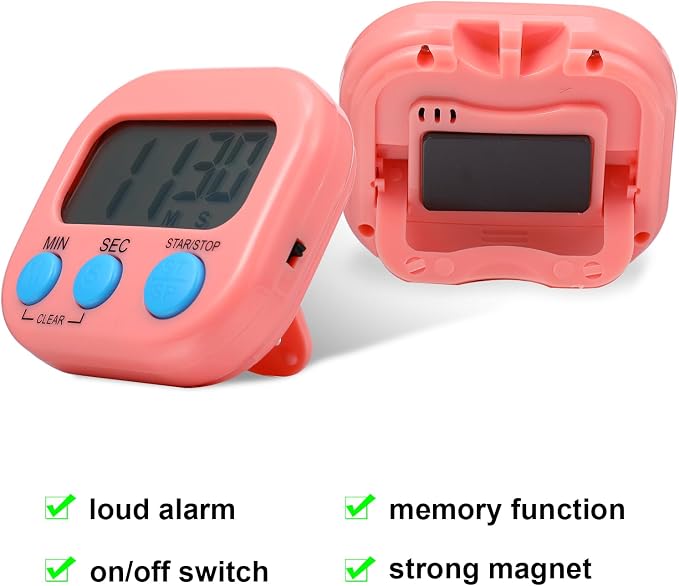 Weewooday 30 Pcs Large Classroom Timers Stopwatch Magnetic Kitchen Digital - Image 3