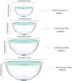 Homwin Glass Mixing Bowls with Lids Set, 8 Pieces Glass Salad Bowl Set with - Image 4