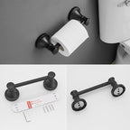 RUMOSE Toilet Paper Holder and Hand Towel Ring Matte Black Wall Mount Bathroom - Image 8