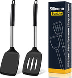 2 Pack Silicone Spatula Set, Solid & Slotted Turner by Unknown