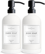 Vine Creations White Glass Soap Dispenser, 2 Pack Kitchen Soap Dispenser Set by VineCreations