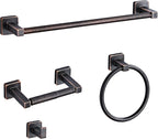 Bathroom Hardware Set 4 Pieces, Oil Rubbed Bronze Towel Bar Set Stainless Steel by bluebyrne