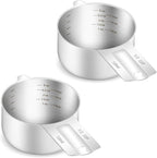 2PCS 1/2Cup Single Measuring Cup, Etched Inner Scale Stainless Steel Measure by BERYLER