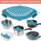 YEVIOR Clip on Strainer for Pots Pan Pasta, Silicone Food Strainer Hands-Free - Image 3