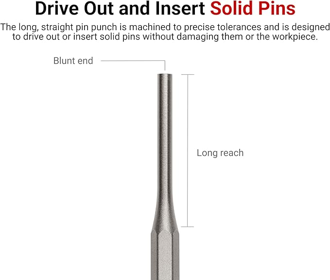 TEKTON 3/16 Inch Pin Punch | 66055 | Made in USA - Image 2