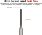 TEKTON 3/32 Inch Pin Punch | 66052 | Made in USA - Image 2