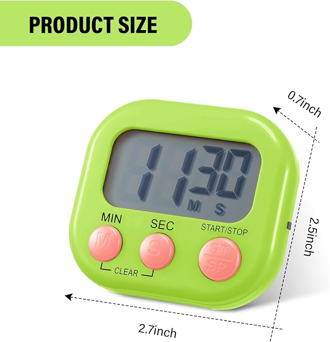 Weewooday 30 Pcs Large Classroom Timers Stopwatch Magnetic Kitchen Digital - Image 2