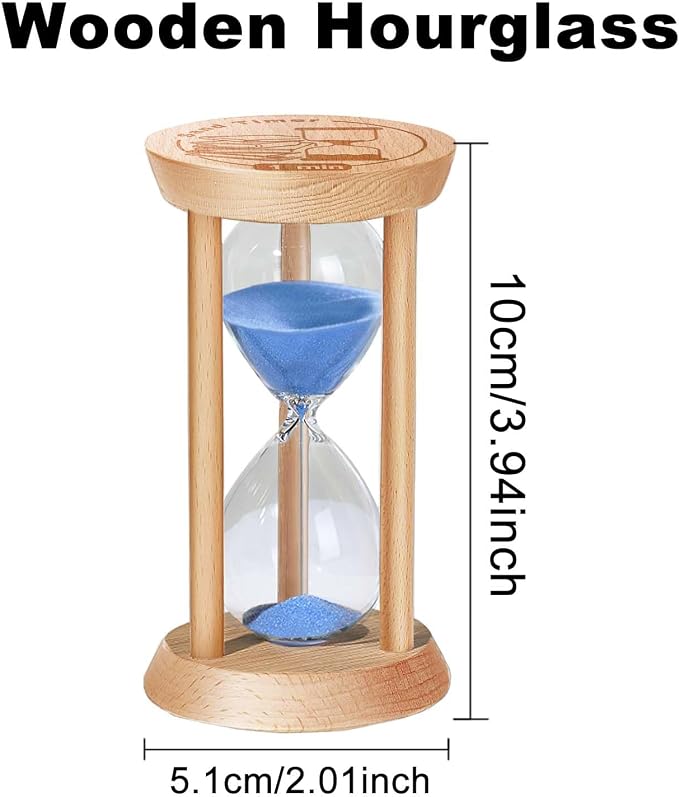 3 Minute Sand Timer, 3 Min Wooden Hourglass, Wood Mini Sand Clock, Three Minute - Image 2