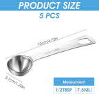 5 PCS Measuring Spoons Tablespoon Measuring Spoon 1/3 Tbsp Stainless Steel - Image 2