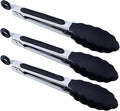 7 inch Cooking Tongs, MSY BIGSUNNY Set of 3 Mini Kitchen Tongs Silicone Serving by MSYBIGSUNNY