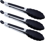 7 inch Cooking Tongs, MSY BIGSUNNY Set of 3 Mini Kitchen Tongs Silicone Serving by MSYBIGSUNNY