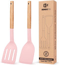 Pack of 2 Silicone Cooking Spatula, Heat Resistant Solid Turner, Non Stick by BUNDLEPRO