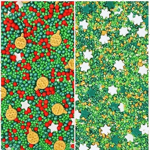 Confect Christmas Sprinkles | Christmas Sprinkles - Green White Silver Red & Gold Pearls Sparkling sugar I Christmas Tree Stocking & Candy Canes for Dessert Decorating- 5 Oz - Image 6
